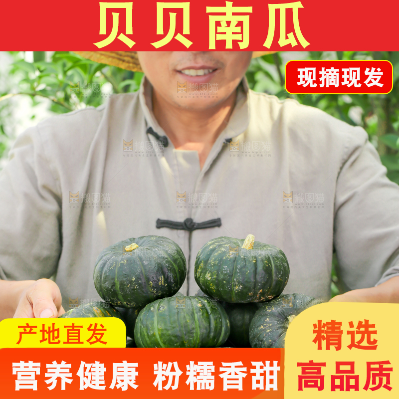 农民端着一盘板栗贝贝南瓜
