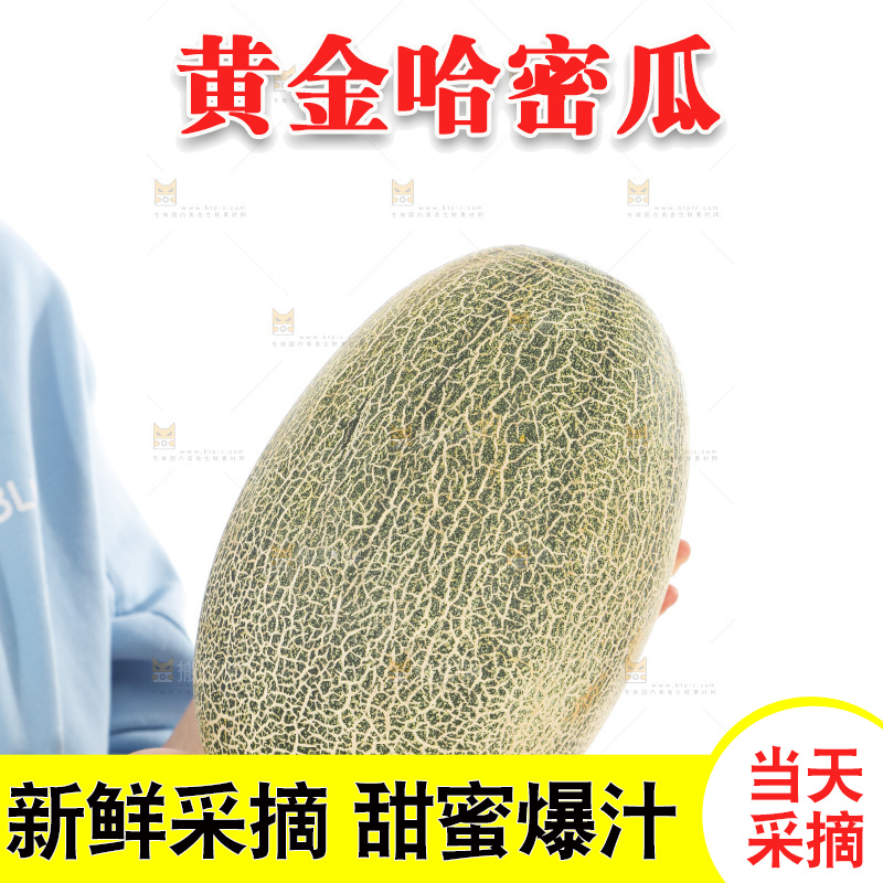 手里抱着哈蜜瓜