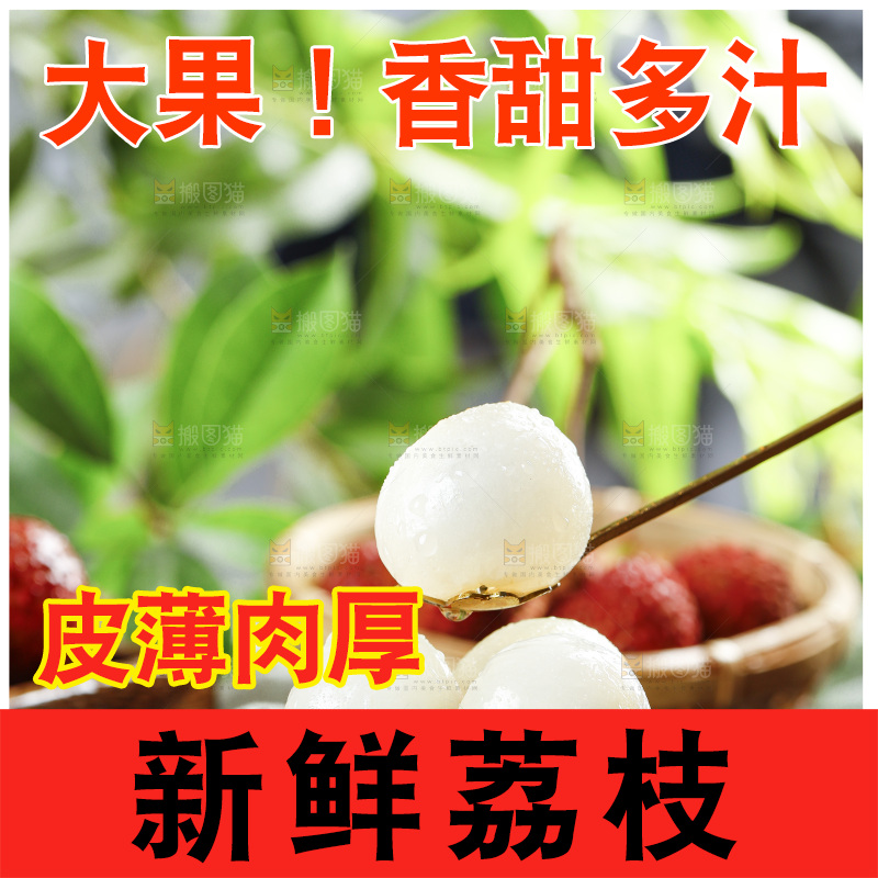 勺子里的荔枝果肉