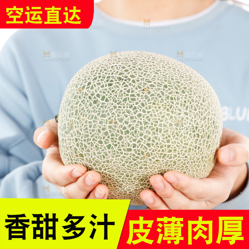 手里捧着哈蜜瓜