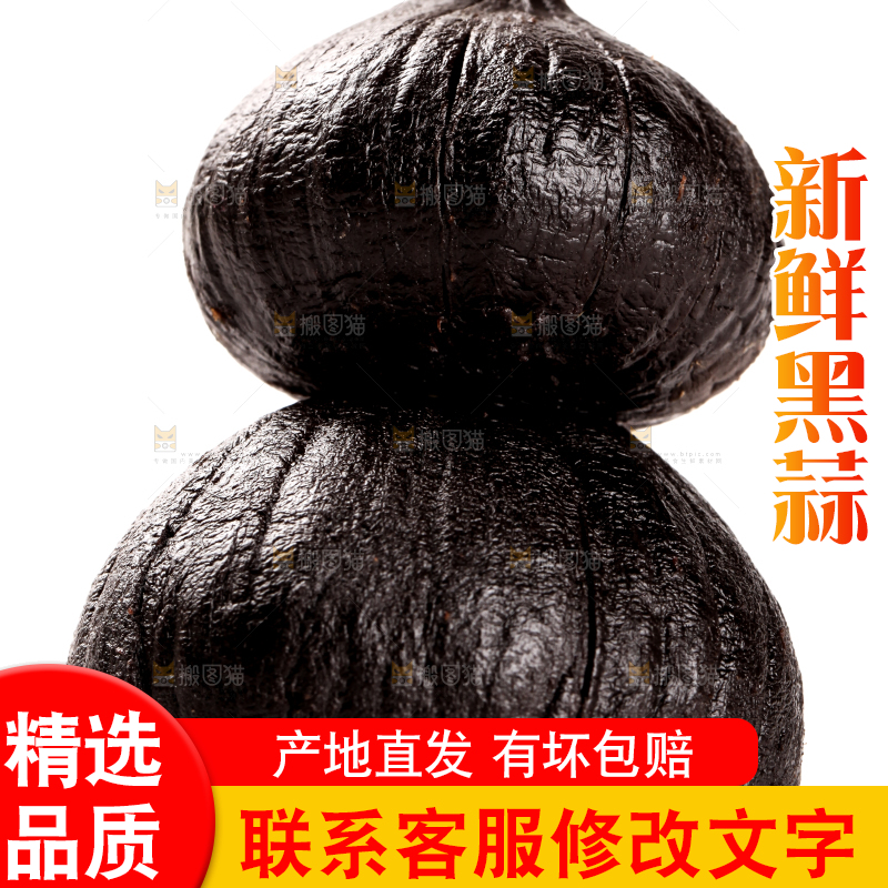 白底上的黑蒜头