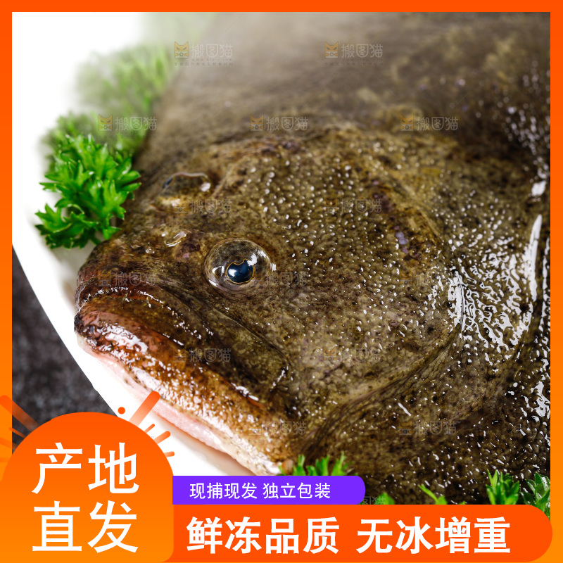 盘子里放着比目鱼