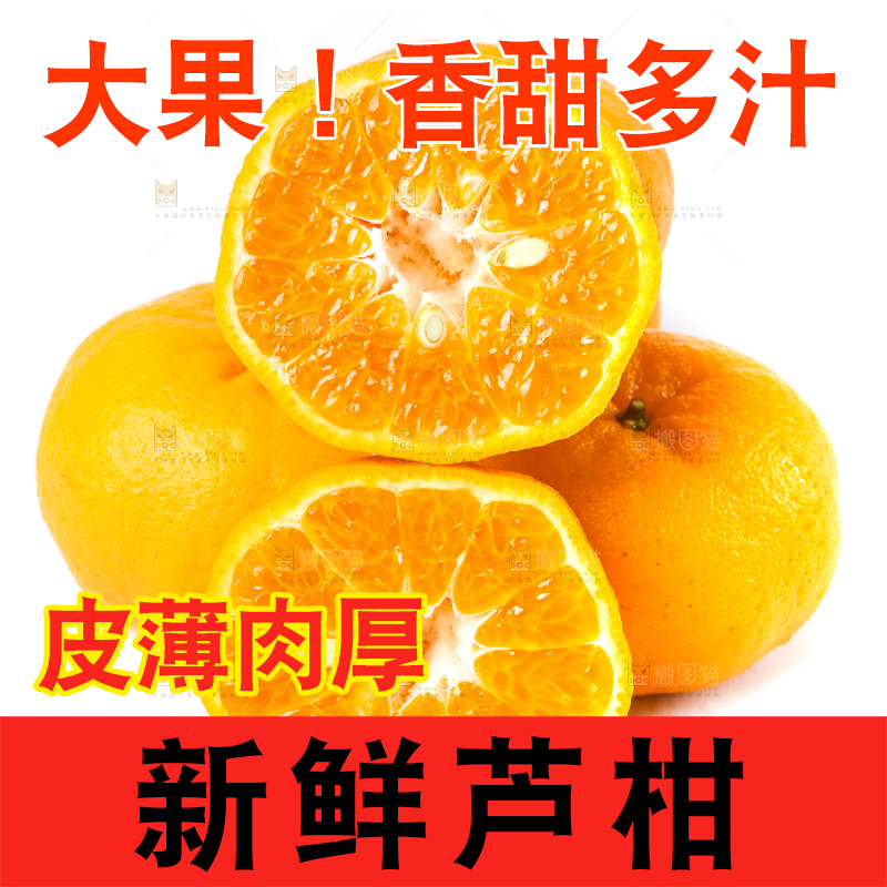 白底上放着芦柑