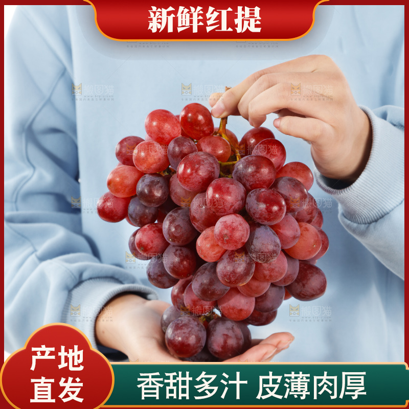 手里捧着新鲜红提