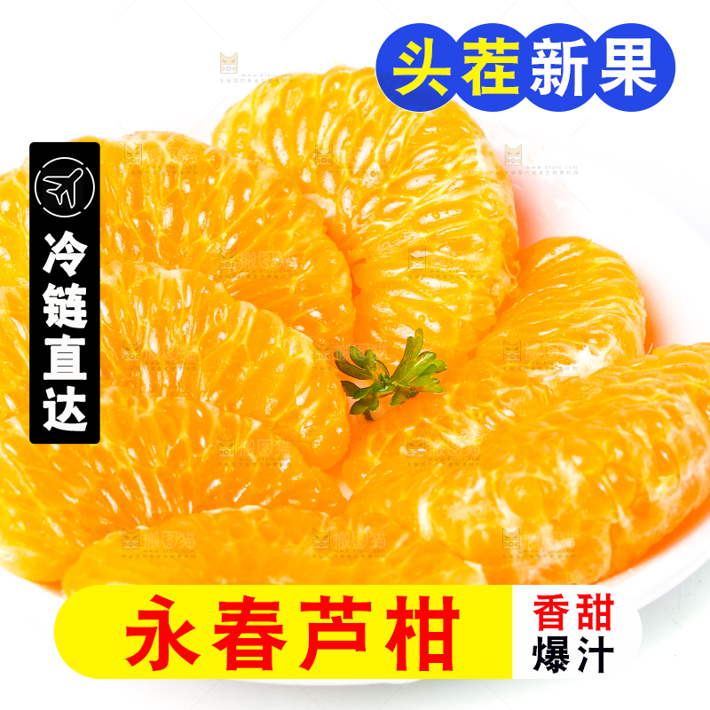 白底上放着芦柑
