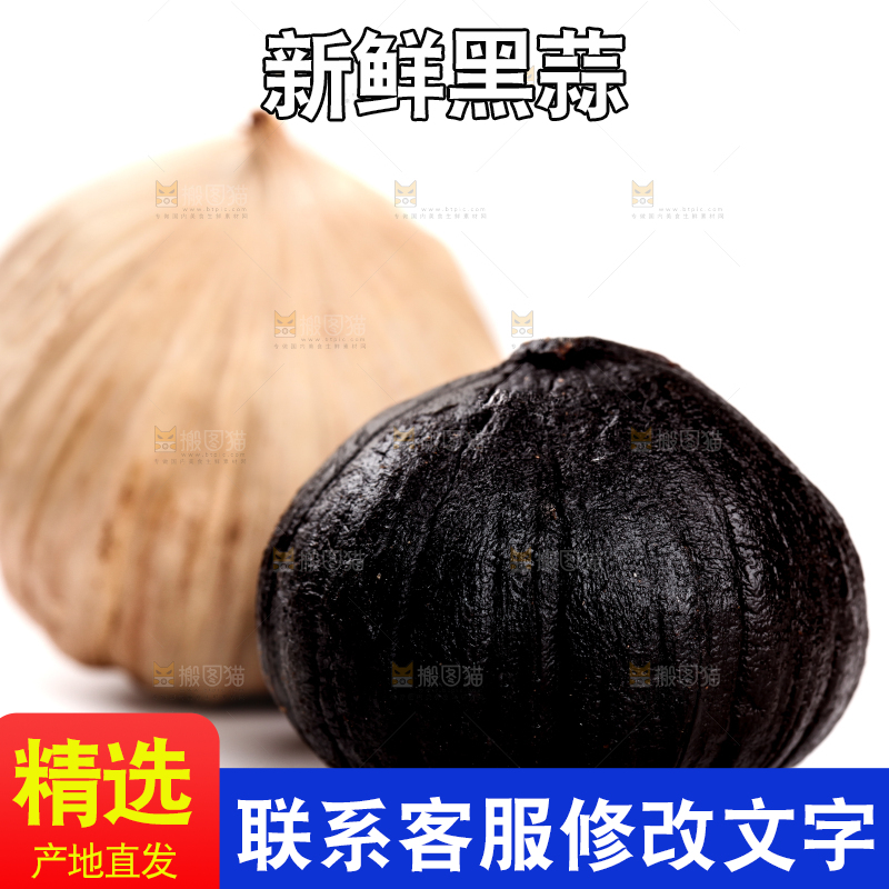 白底上的黑蒜头