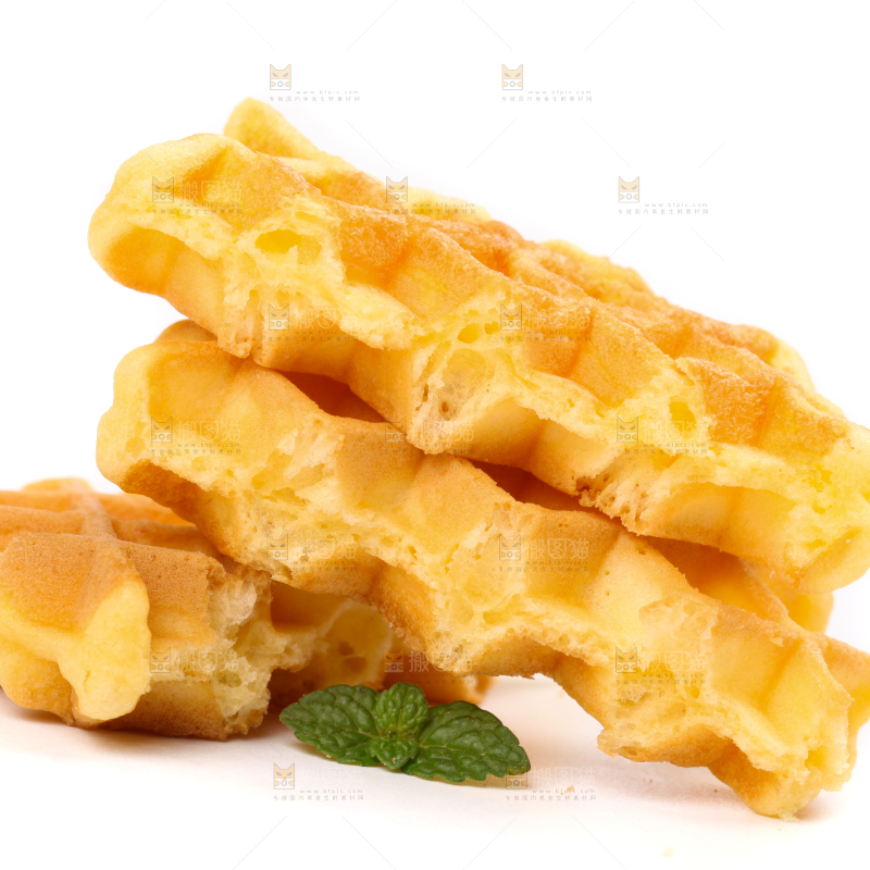 白底上的华夫饼干