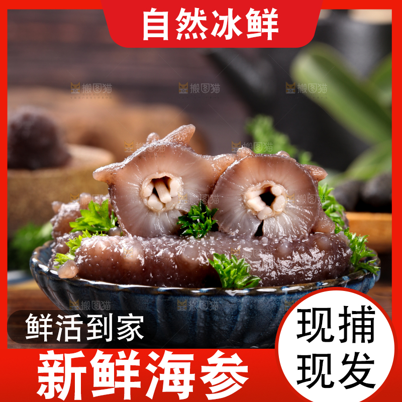 木底上放着一碟海刺参