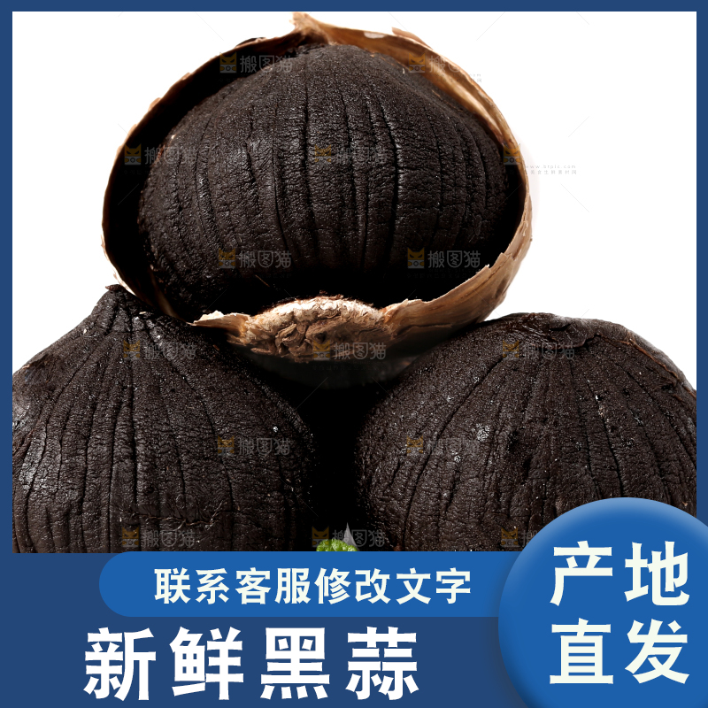 白底上的黑蒜头