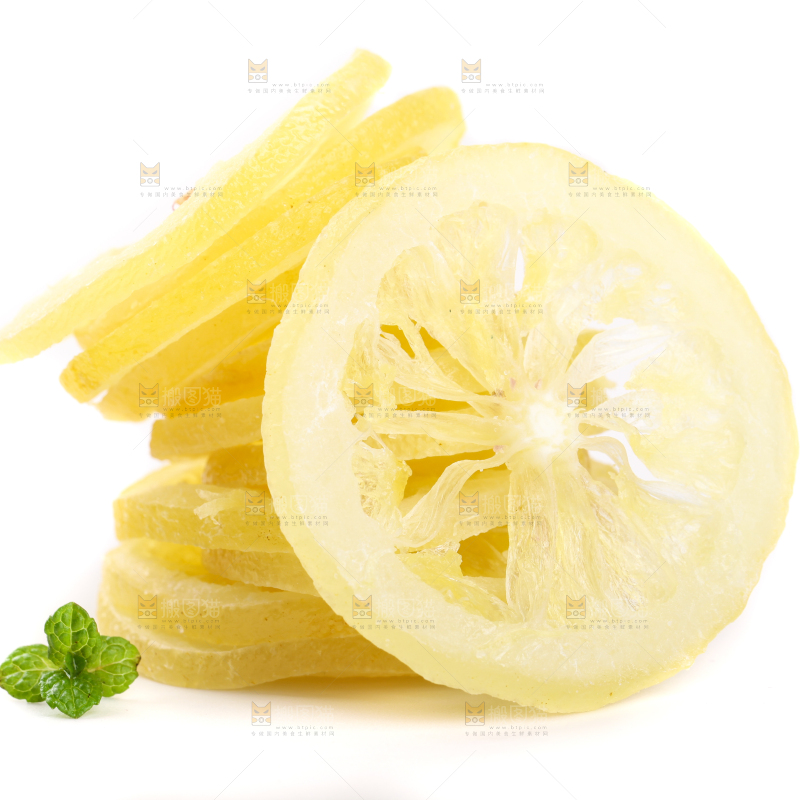 白底上的柠檬干
