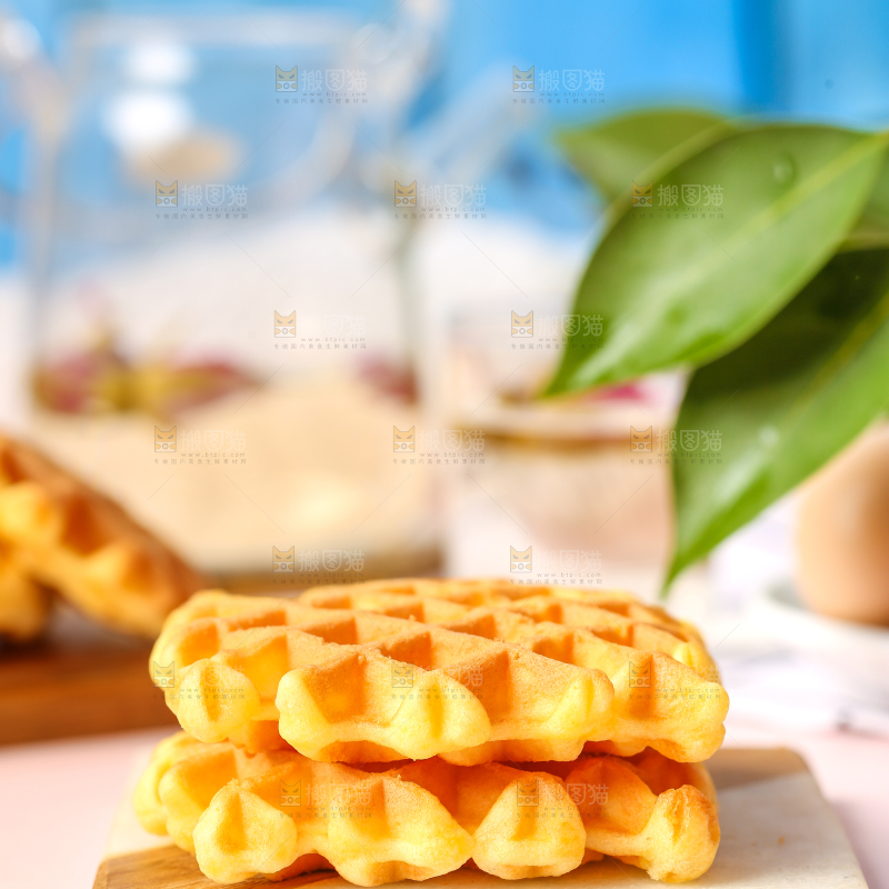 浅底上的华夫饼干