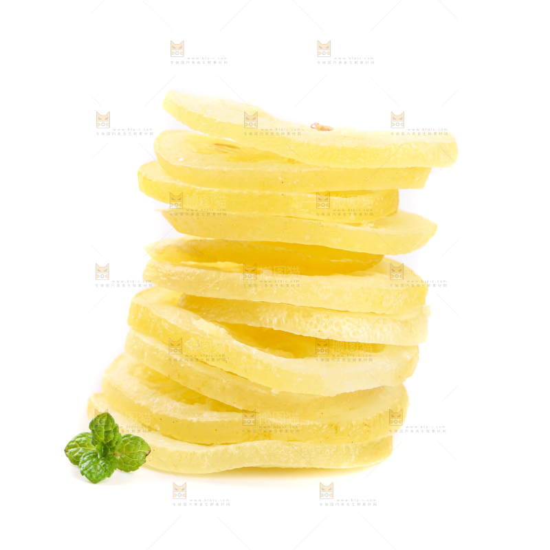 白底上的柠檬干