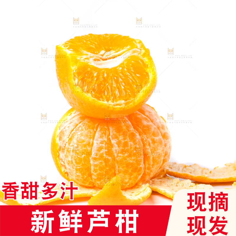 白底上放着芦柑