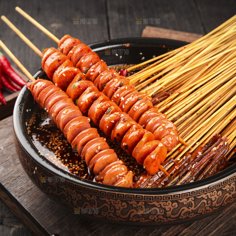 锅里的面筋串
