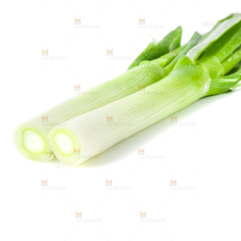 白底上的大葱