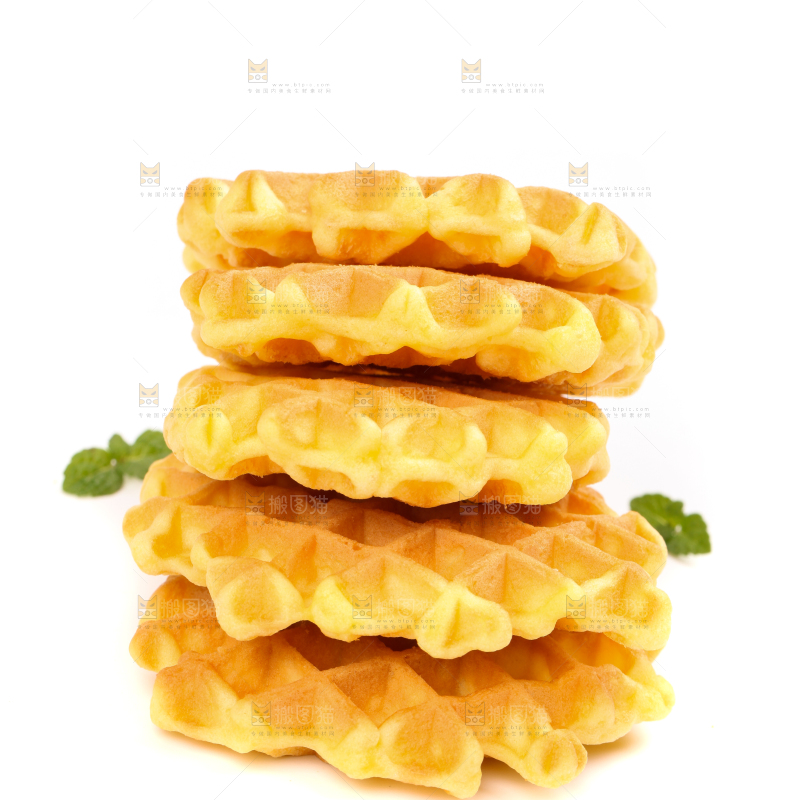 白底上的华夫饼干