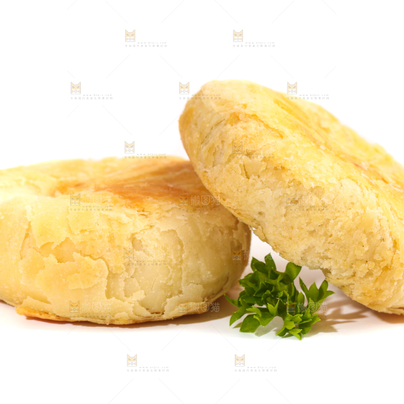 白底上的月饼