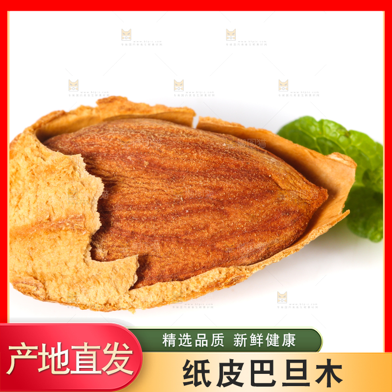 剥壳的扁桃仁放在白底上