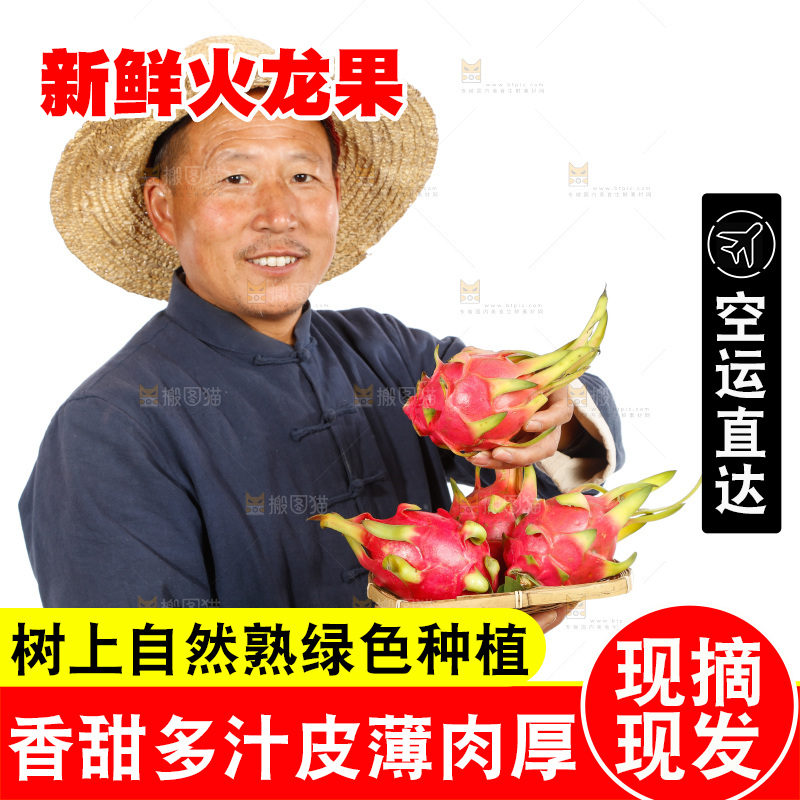 农民手里拿着火龙果