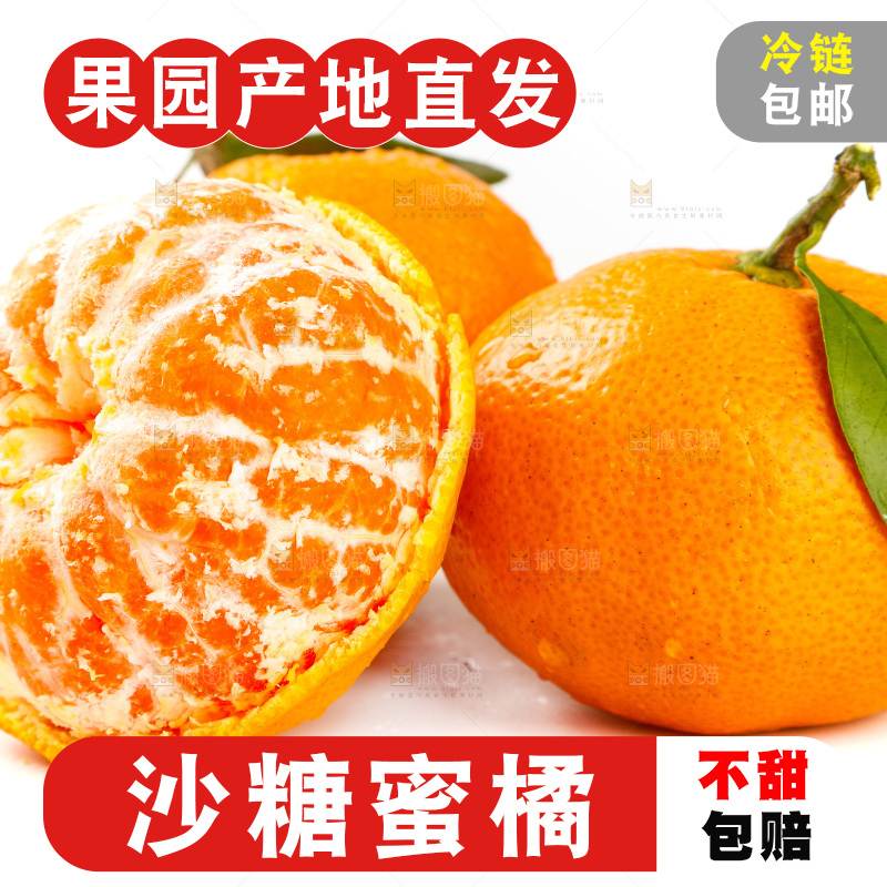 白底上摆放着蜜橘