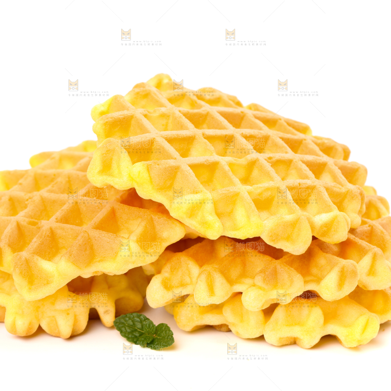 白底上的华夫饼干