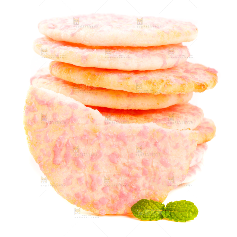 白底上放着雪饼