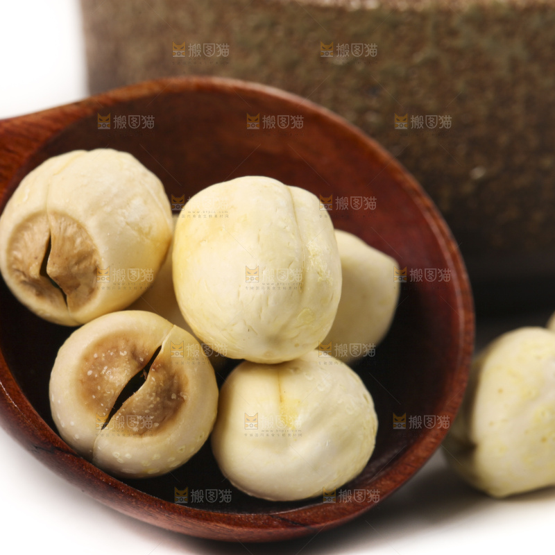 白底上的九鲤湖白莲子