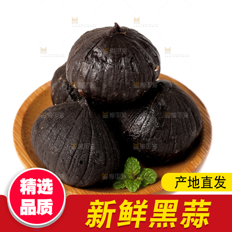 白底上的黑蒜头
