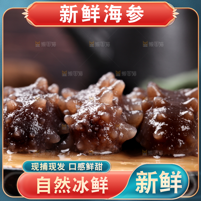 木底上的淡干海参