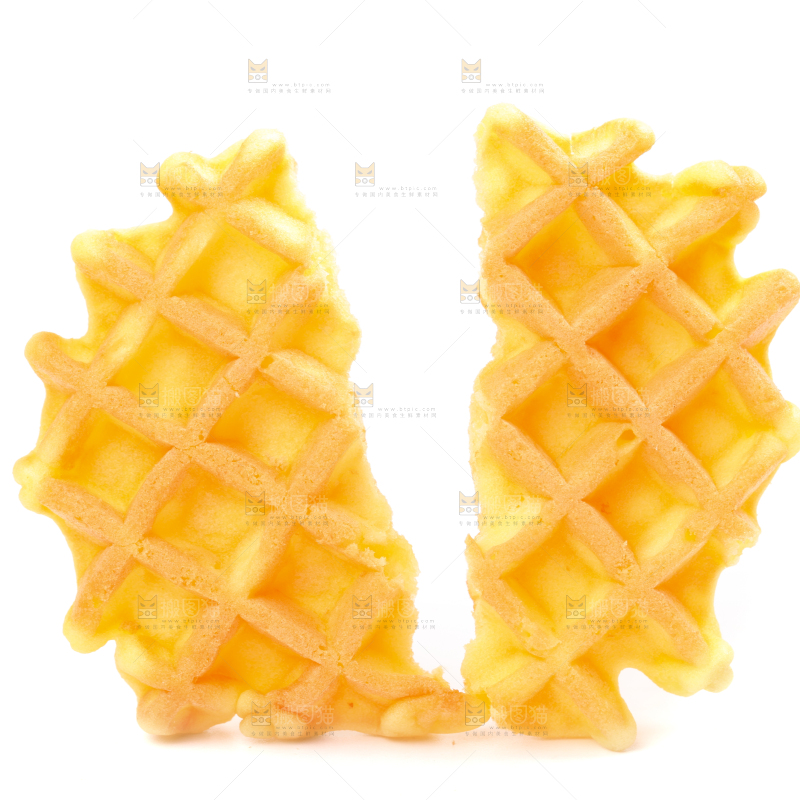 白底上的华夫饼干