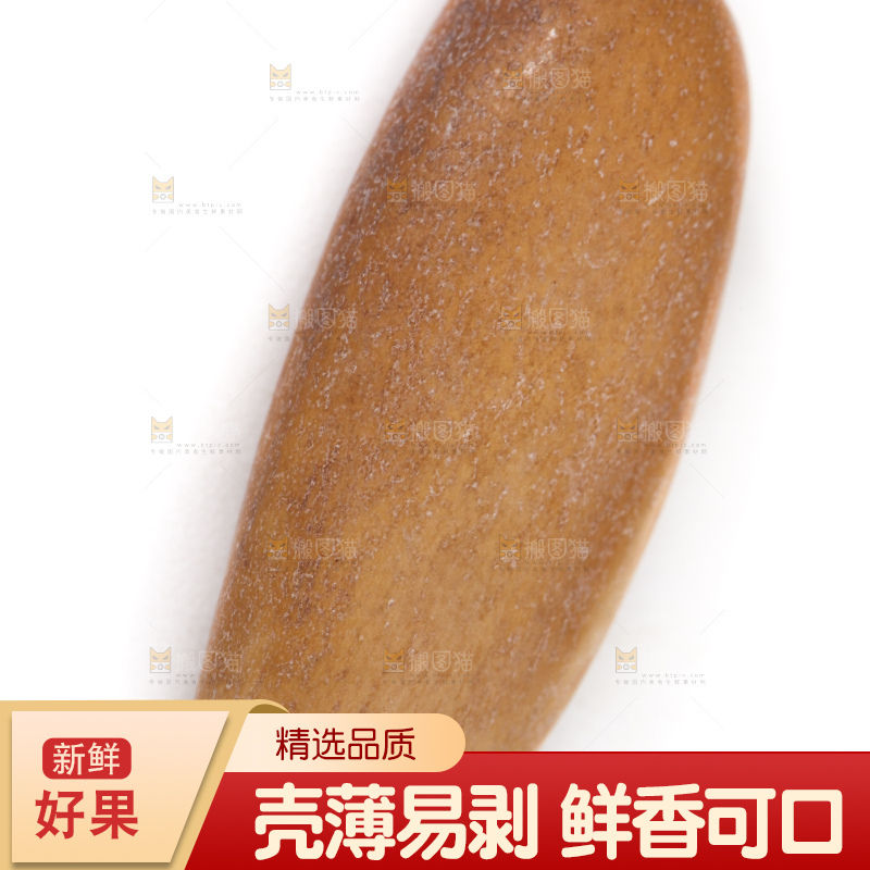 白底上放着松子