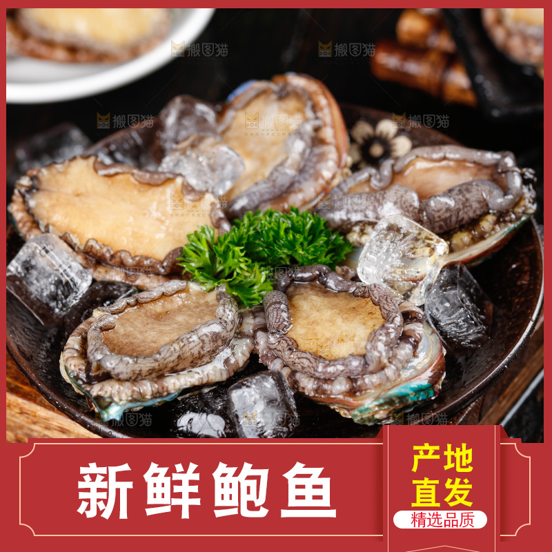 深底上放着一盘鲍鱼