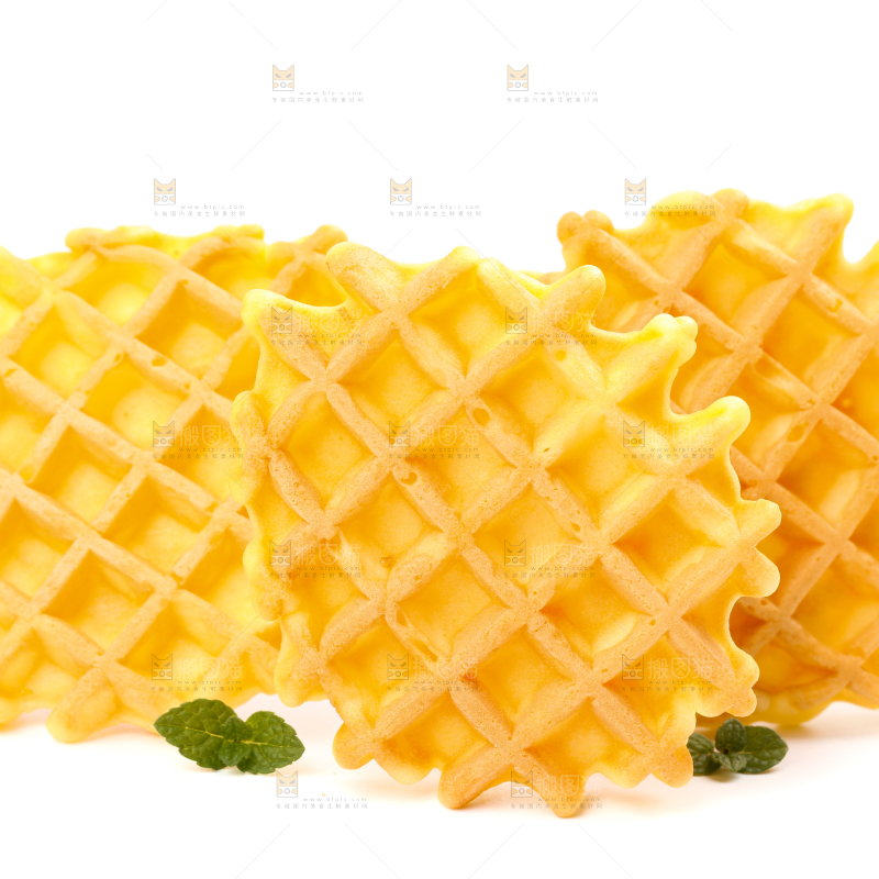 白底上的华夫饼
