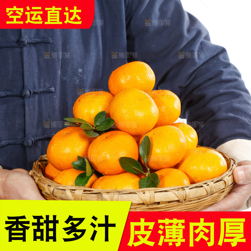 手里端着一篮蜜橘