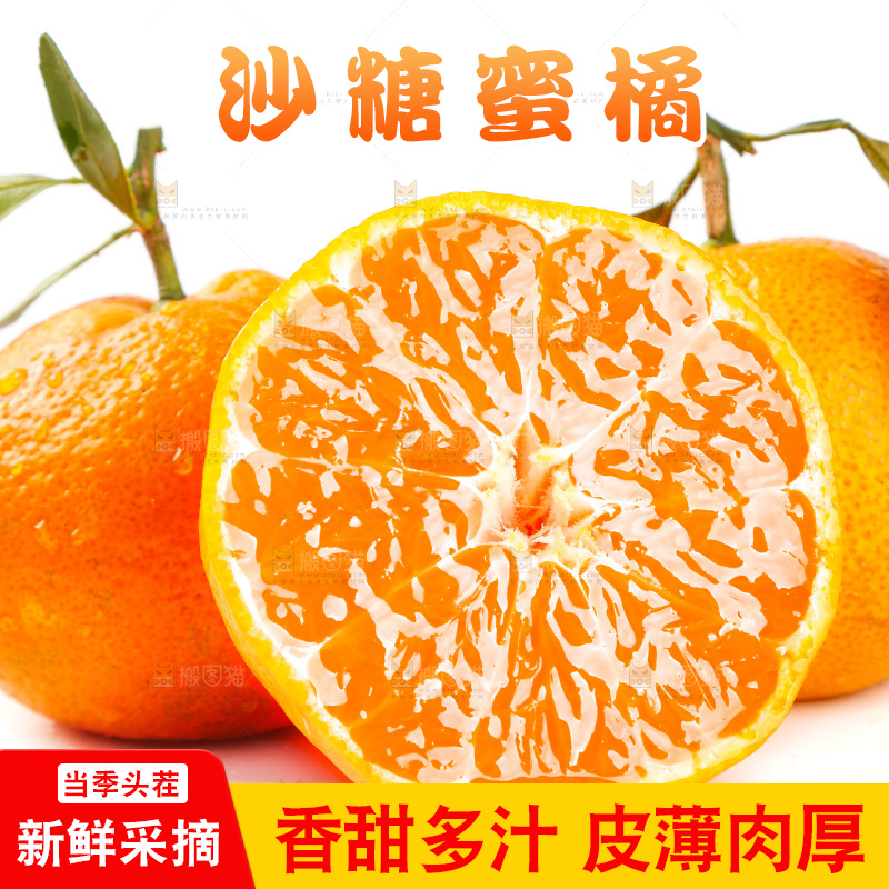 白底上摆放着蜜橘