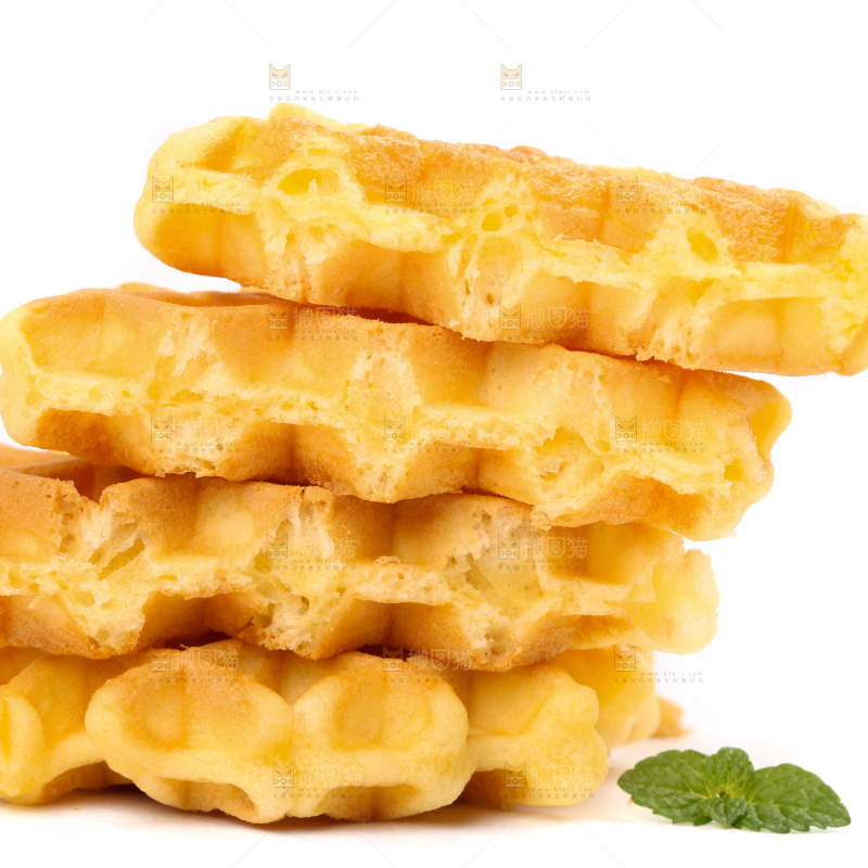 白底上的华夫饼干