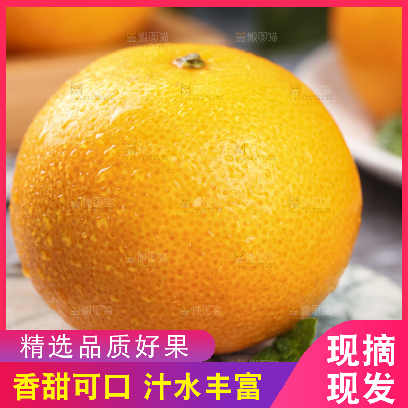 石板上的新鲜皇帝柑