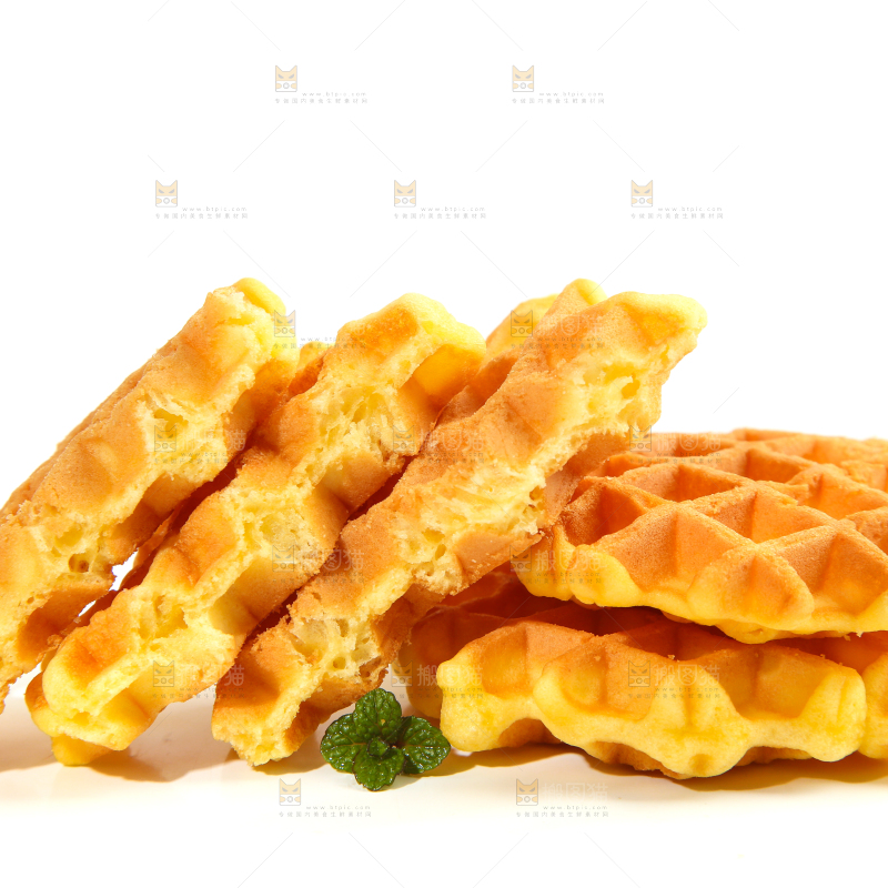 白底上的华夫饼