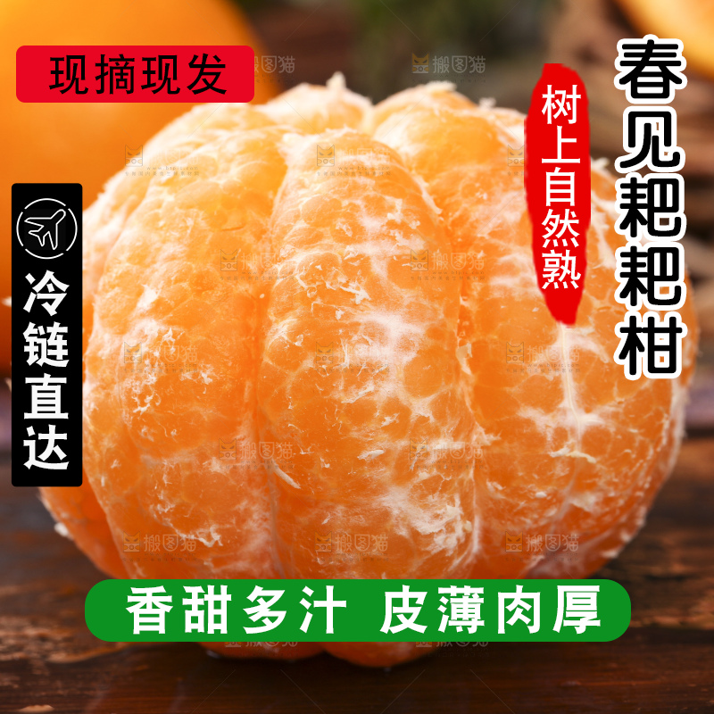 木底上放着剥皮的四川耙耙柑