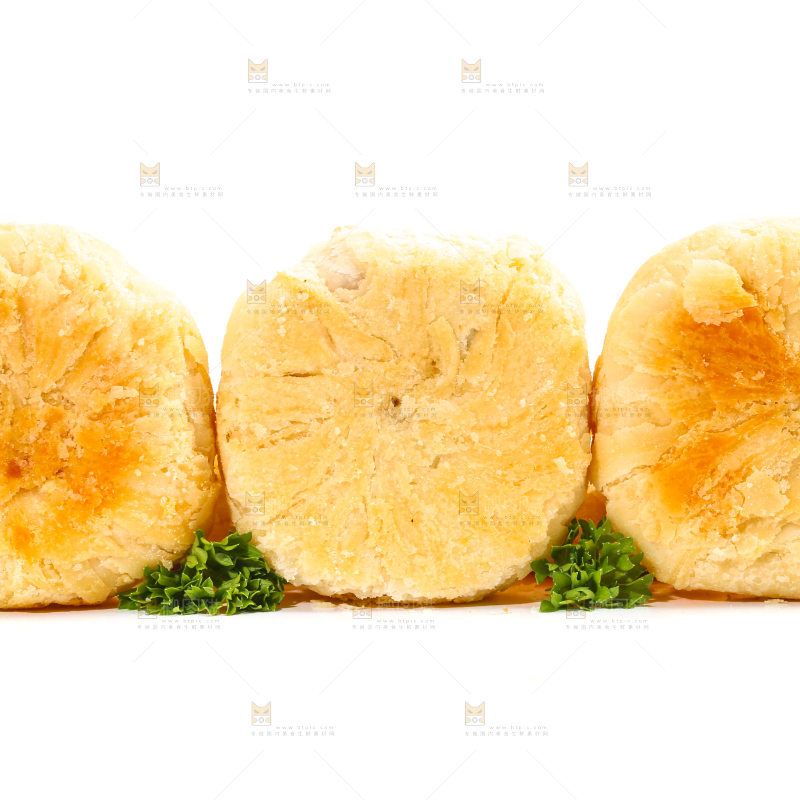 苏式月饼放在白底上