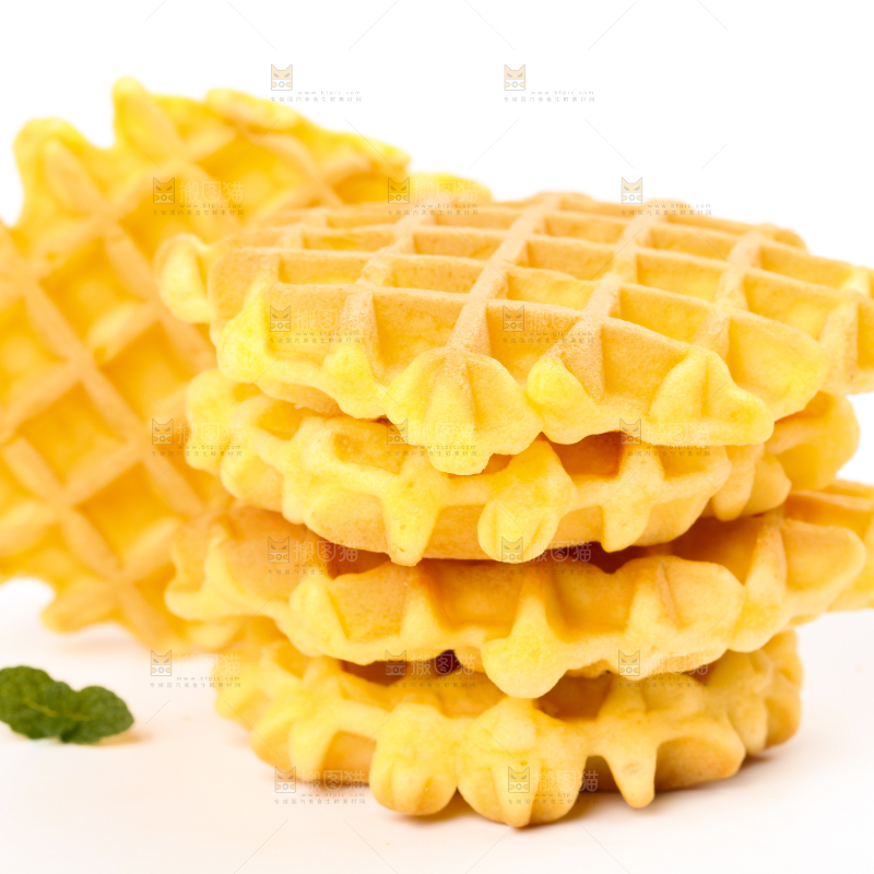 白底上的华夫饼干