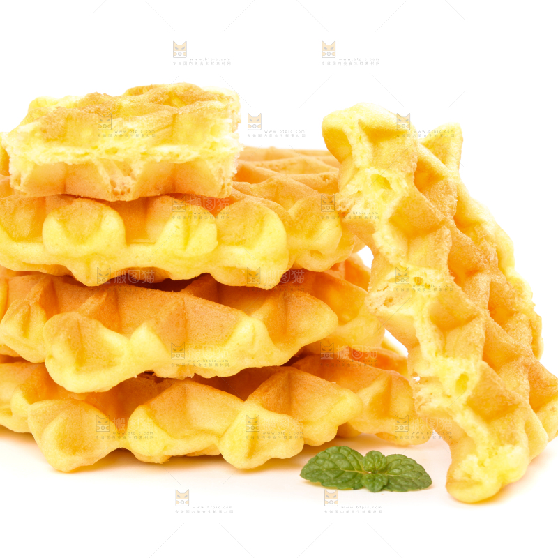 白底上的华夫饼干