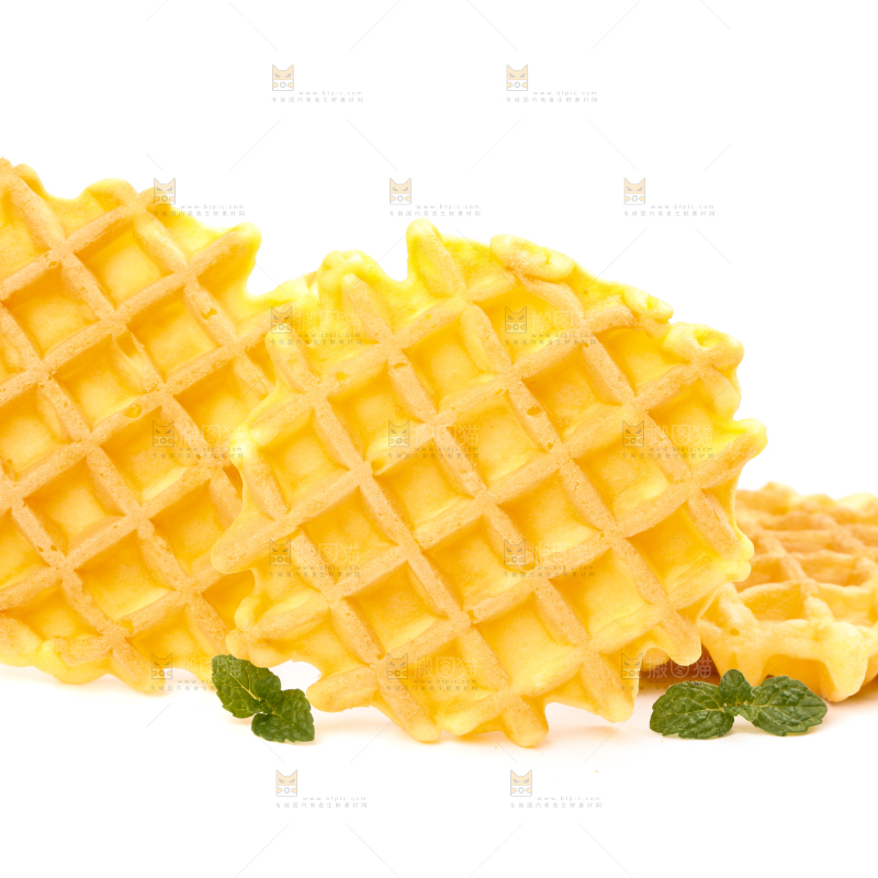 白底上的华夫饼