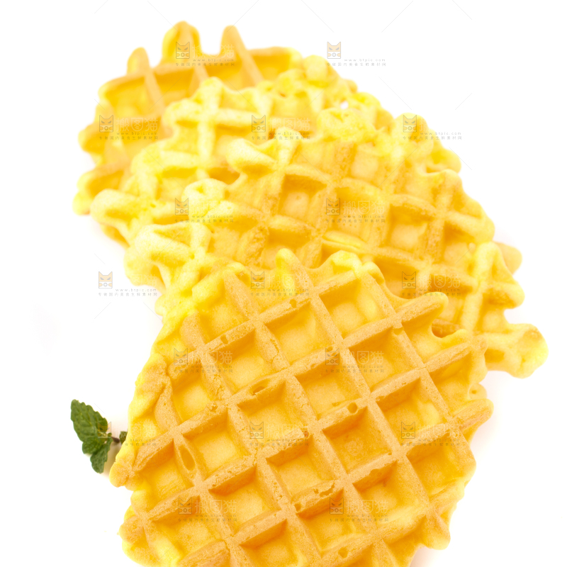 白底上的华夫饼