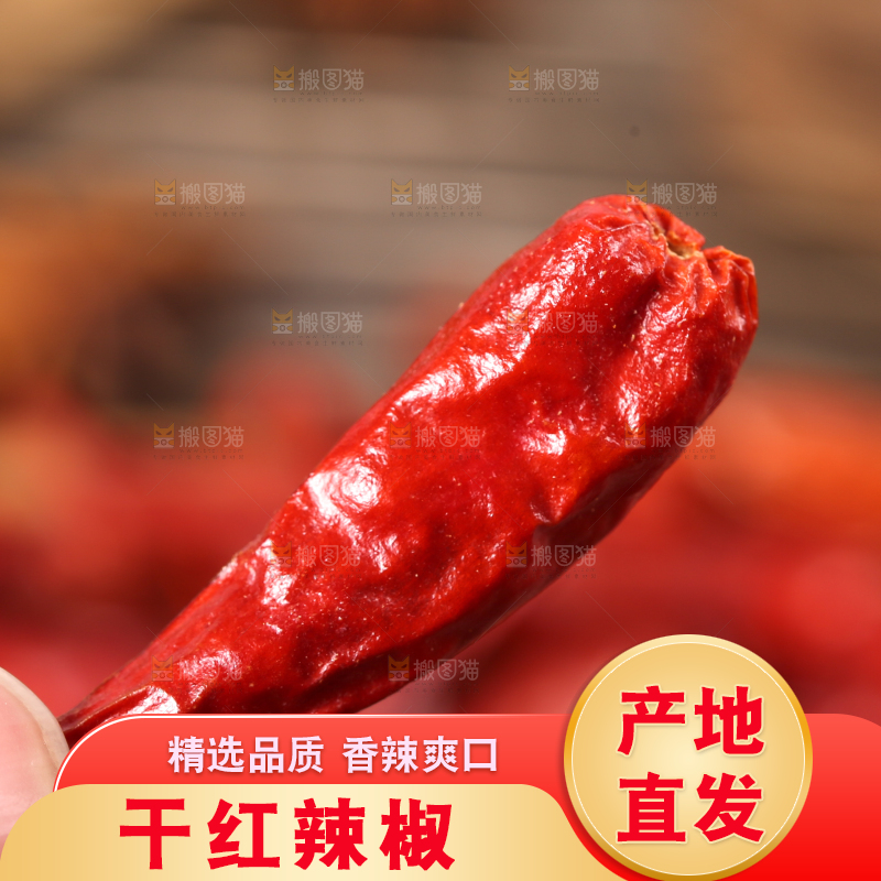 手拿干红辣椒