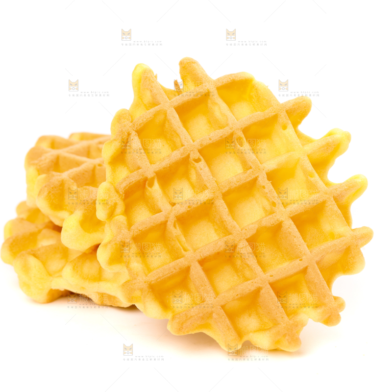 白底上的华夫饼