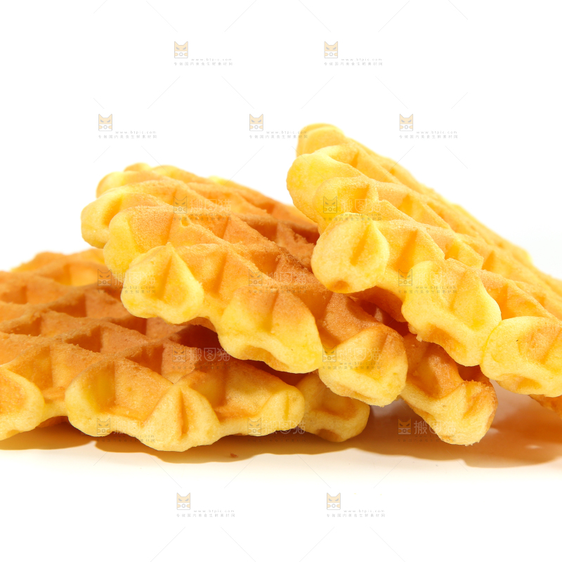 白底上的华夫蛋糕