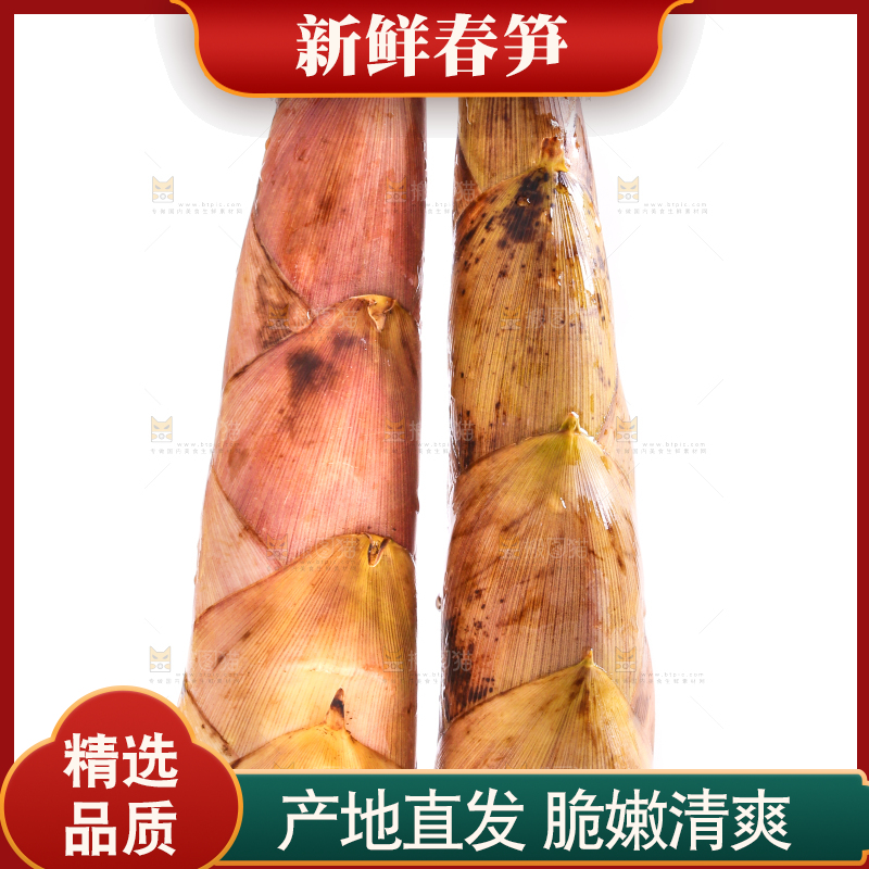 白底上放着竹笋