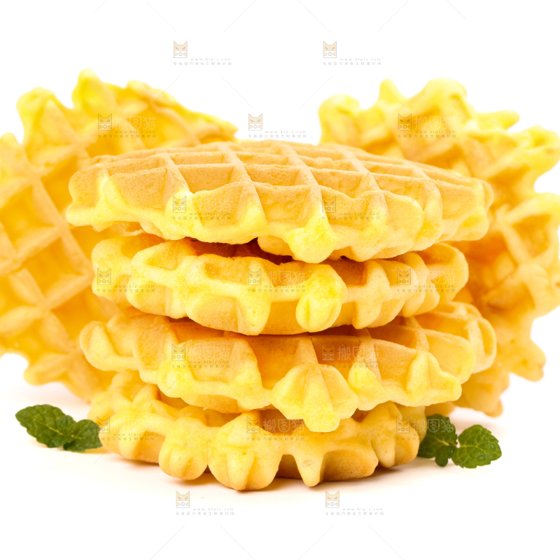 白底上的华夫饼干