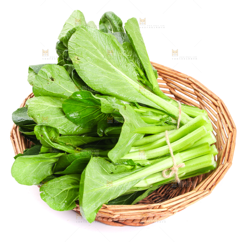 篮子里装着菜苔